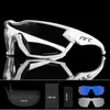 Fashion Eyewear Bike Cycling Sunglasses Outdoor Sports Mountain Sports photochromiques Route Lunets Bicycle Men Femmes Gogles Gogles NRC Brand avec 3 objectifs