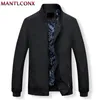 Jaquetas de homens MantlConx Spring Casual Casual Color Solid Mens Stand Collar Zipper Jaqueta Masculino Casa de bombardeiro Men