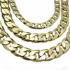 Flat Necklace Miami Cuban Link Chain 14k Solid Fine Gold GF 10mm Hip Hop 24inch