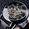 Good quality young luxury mechanical Business watch for Mens fashion watch with PU leather wristband for Drop 220407