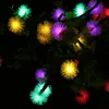 5M 20Led Solar Strip Lighting for Christmas Decoration Bedroom Room Layout Furry Balls Holiday Decoration Lights