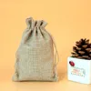 50pcs Gift Bag warp Vintage Style Natural Burlap Linen Jewelry Travel Storage Pouch Mini Candy Jute Packing Bags christmas box FY4890