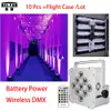 10xlot مع حالة ذبابة جديدة تصميم 9x18W RGBWAUV 6 in1 البطارية تديرها اللاسلكي DMX LED LED LED FLAT PAR