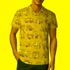 Polo's voor heren kleurrijke vakantie casual t -shirts flip flop patroon shirt kraag retro zomer heren -shirts oversizedmen's mannen