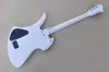 Guitarra elétrica branca personalizada com hardware cromo articulador de pau -rosa pode ser personalizado