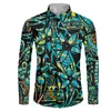 Men's Dress Shirts Fall Fashion Hawaiian Long Sleeve Shirt Men Custom Logo Plus Size Mens High Quality Polyester For MenMen's Vere22