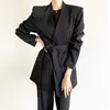 T2CE1ing Womens Suits Blazers Tide Brand Wysokiej jakości retro projektant mody Pasek bez kołnierza seria marynarki w mandat