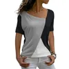 Coming Thin Summer Casual Women T Shirts Short Sleeve Fashion Patchwork Slim Irregular Clothes Long Shirt Tops W220409