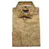 Men's Dress Shirts Barry.Wang 4XL Luxury Gold Paisley Silk Men Long Sleeve Casual Flower For Designer Fit Shirt BY-0084Men's