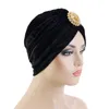 Muslimischer Schmuck Brosche Samt Turban Hut Diamant Vintage Damen Kopftuch Indischer Hut Soild Farbe Hijab Kopfbedeckung Turbante