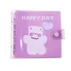 Anteckningar Yisuremia 6 Ring 2022 Square Glittery Binder Notebook Loose-Leaf Dairy Journals Agenda Planner Kpop Idols Cards Book Stationery