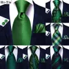 Designer Green Solid Striped Paisley Silk Wedding Tie For Men Necktie Hanky Cufflink Fashion Business Party Dropshipping