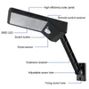 LED LM Outdoor Solar Street Wall Lamp Pir 모션 센서 정원 보안 방수 방수 차고 태양 광 J220531