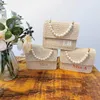 Gift Wrap Personalised Bride Pearl Handbag Woven Bag Bachelorette Party Clutch Bridesmaid Custom Name Wedding ClutchGift