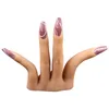Nails Practice Silicone Hand Model 3D Adult Mannequin Fake Hand Manicure Pedicure Display Model Moveable 220726