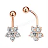 Heart Butterfly Flower Belly Button Rings 14g Dangle Crystal Zircon Navel Piercing Ombligo Oreja Both Sides Screwed Body Jewelry