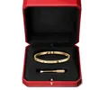 Pulseira de amor fino com chave de fenda 6 diamantes pulseiras designer jóias de luxo mulheres 3,65 mm Bracelets de platina de ouro rosa para mulheres acessórios por atacado B6047617