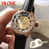 Personnalité Top Luxe Jeunes Hommes Montre Automatique Mécanique En Acier Inoxydable 446mm Cadran Horloge Évidé Tendance Design De Mode Montre-Bracelet Pour Hommes Senior