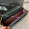 Wholesale women real leather crossbody bag caviar lattice woc desinger shoulder bag gold silver chain wallet purse mini all match cover closure 33814 low price offer