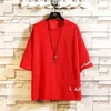 T-shirt à manches courtes rouge blanc noir rouge pour hommes 2022 t-shirt d'été top t-shirts vêtements de mode chinoise oversize 4XL 5XL O NECK Y220606