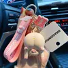 Female Cute Ugly Cute Butt Key Chain New Pig Chrysanthemum Key Chain Male Funny Lovers Bag Hanging Decoration Key Ring AA220318