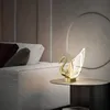 Yaratıcı Altın Kuğu Masa Lambası Mesaj Modern Lüks Tasarımcı Çalışma Yatak Odası LED Başucu Işık
