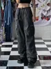 Waatfaak Ship Grey Grunge Cargo Banns Women Women High Pockets Streetwear Techwear Y2K 90 -х