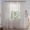 Rideaux rideaux modernes imprimés Tulle rideaux pour salon cuisine luxe feuille pure chambre Voile fenêtre écharpe cantonnières