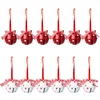 12PC New Christmas Bells Baubles Party Xmas Tree Decorations Hanging Ornament New Year Decor 6 red and 6 white 20220826 E3