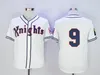 Hommes Film Baseball Jerseys Milwaukee Beers 17 Doug Remer 44 Joe COOP Cooper Cousu Gris Blanc New York Knights 9 Roy Hobbs Jersey Taille S-XXXL