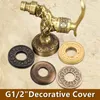 Kitchen Faucets Carved Faucet Decorative Cover Zinc Alloy Retro Water Taps Wall Covers G1/2'' Outdoor Garden AccessoriesKitchen