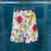 22SS Summer Spring Allover Flower Print Astract Shirt Europe Italy Men Women Beach Sleeve Short Hip Hop Streetwear Shorts Formsuits