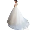 Vestido De Noiva Ballkleid Brautkleider 2023 Illusion Mieder Weiß Vintage Spitze Applikationen Brautkleider V-Ausschnitt Rückenfrei Für Kirche Nach Maß