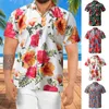 Casual shirts voor heren mannen Hawaiiaanse T-shirt T-shirt Holiday Summer Summer Beach Floral Blouse Tops Quick Drying Leisure Shirt Losse T-Shortmen's