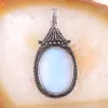Wojiaer retro oval formad h￤nge naturlig roskvartsp￤rrsten f￶r kvinnor m￤n reiki helande smycken bn378