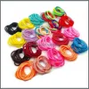 Hair Rubber Bands Jewelry Handmade Solid Color Ties Ring Hairbands Elastic Rope Ponytail Holder For Kids Girl Dhsrs