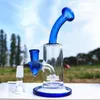 7.5 Inches Blue Cute Multi Colors Glass Bong Recycler Glass Water Bong Pipes Joint Tobacco Hookah 14mm Bowl US Warehouse