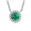 Attagems Round 5,0 mm groene smaragd Emerstone hanger ketting voor 925 sterling zilveren mode vrouwen fijne sieraden met ketting