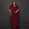 Plus Size Dresses Increase Women's Black Style 1XL-5XL Solid Color Fashion Casual Loose Large Dress