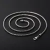 Chains 3mm Wide Box Necklace Pendant Pure 925 Sterling Silver Men Women Chain Statement Jewelry For WomenChains6003443