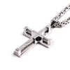 3 Color Men's Cross Necklace Large 316L Stainless Steel Wire Christian Cross Pendant Byzantine Chain King 5mm 24'' Heavy Cool Gifts