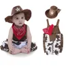 3PCS Toddler Baby Boy Girl Clothes Sets Carnival Fancy Dress Party Costume Cowboy Outfit Romper HatScarf Sets 220608