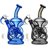 9 inches Recycler dab rig Glass Bongs Cyclone Percolator Water Pipes Vortex Smoking bong Oil rigs bubbler Pipe wax With Quartz nail hookah