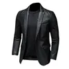 Anzug Übergroße Lederjacke Business Fashion Herren Vegane Jacke Herren Slim Fit PU Lederjacke Anzug für Herren S5XL 220816