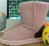 Moda L e U Combinação U5825 Mulheres Média Botas de Neve Pele de Ovelha Manter Botas Quentes Genuíno Couro Top Quality Belo Presente