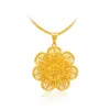 Femmes pendentif chaîne filigrane fleur en forme de 18 carats jaune or blanc brendy belle femme fille bijoux cadeau