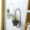 2 Pieces Pottery Planters Modern Wall Hanging Flower Pots with Metal Stands Small Vase Home Decoration Y200723