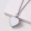 Pendant Necklaces European And American Jewelry Flat Chain Necklace Sublimation Couple Urn Heart Tag Craft JewelryPendant