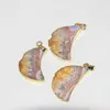 Pendant Necklaces Natural Yellow Crystal Stone Moon 2022 Women Gold Plating Slice Druzy Big Slab Drawing Rough Quartz Femme AccessoriesPenda