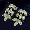 Stud Emmaya Fascinating Charming Leaves Shape Design Earing Muliticolors Choice Party Fashion Cubic Zircon Jewelry Elegant GiftStud Odet22 F